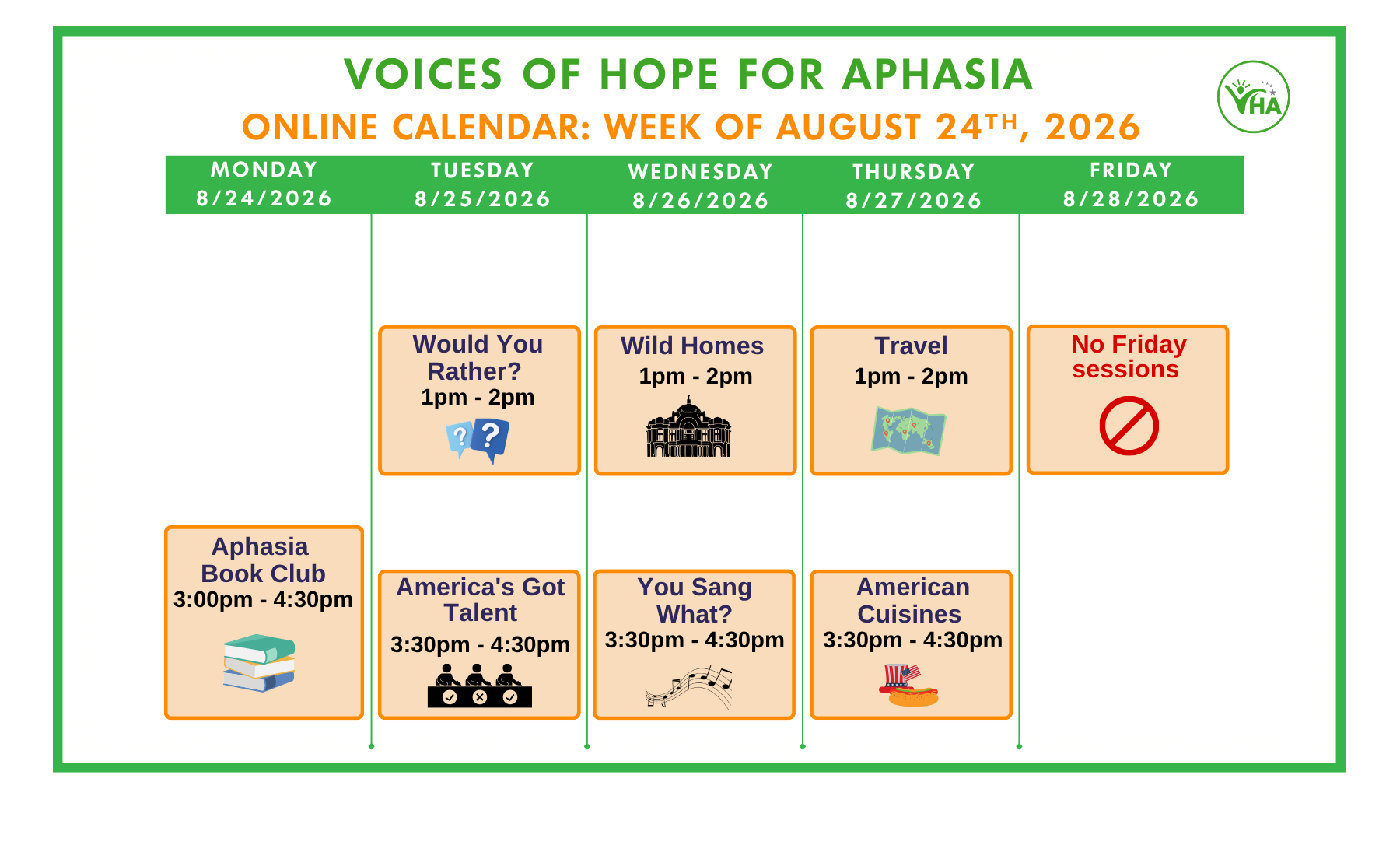 August 24 2026 - online Online Sessions
